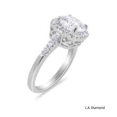 14K White Gold Round Cut Diamond Engagement Ring