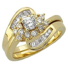 14K Solid Gold 1/3 CTW Natural Diamond Matching Band