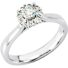 14K Solid Gold 1/2 CTW Natural Diamond Engagement Ring