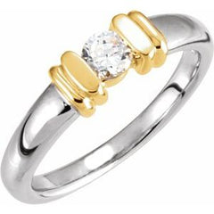 14K Solid Gold 1/4 CTW Natural Diamond Solitaire Engagement Ring