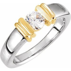 14K Solid Gold 1/4 CTW Natural Diamond Solitaire Engagement Ring