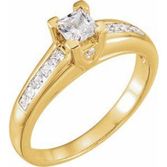 14K Solid Gold 3/4 CTW Diamond Engagement Ring