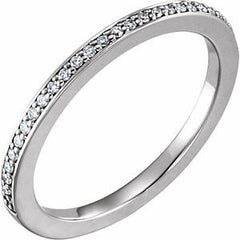 14K Solid Gold 1/10 CTW Natural Diamond Band