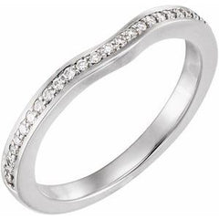 14K Solid Gold 1/8 CTW Natural Diamond Band