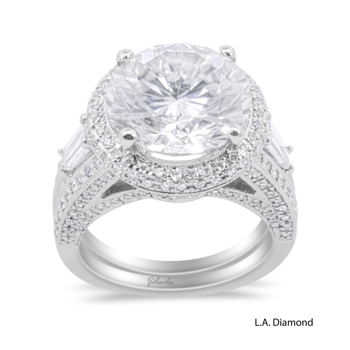 14K White Gold Round Diamond Engagement Ring