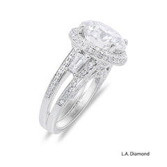 14K White Gold Round Diamond Engagement Ring