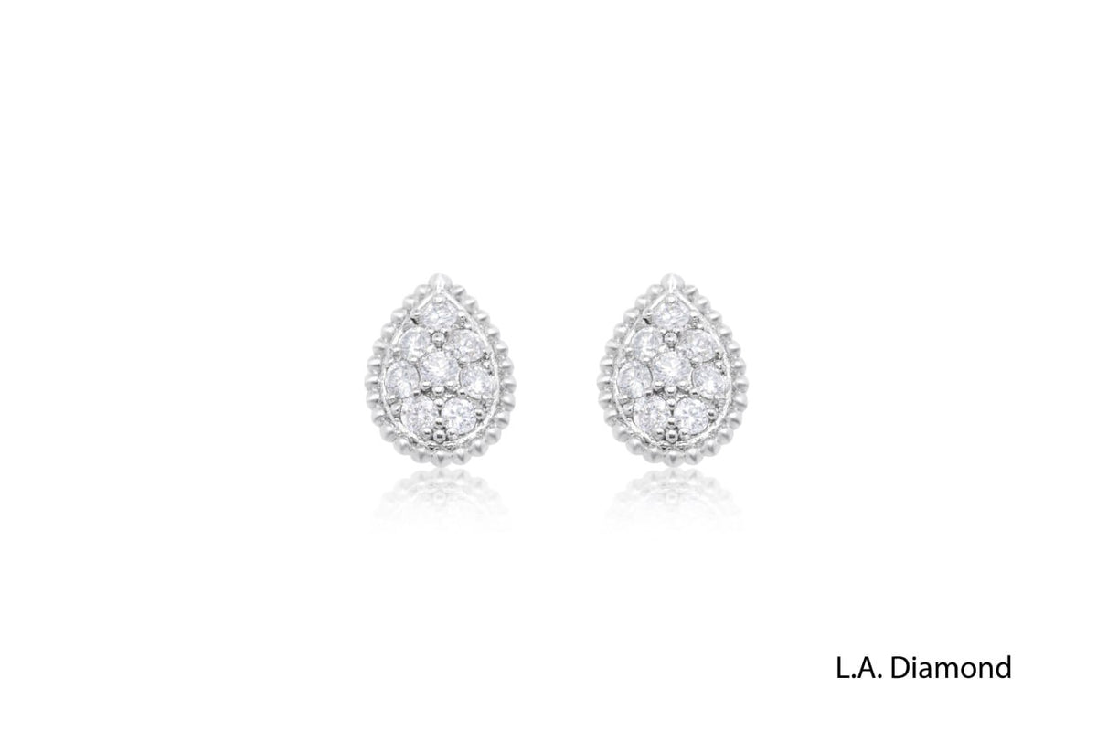 Diamond Teardrop  Earrings in 14K White Gold