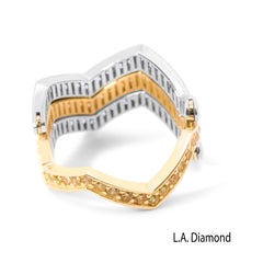 14k Two-Tone Gold Diamond Pave Flip Ring - 1.05 CTW Natural Diamonds