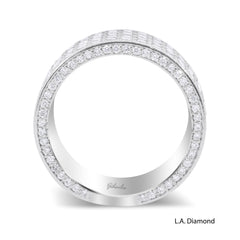 14k White Gold Diamond Round Cut Multi-layer Wedding Band 4.70ct