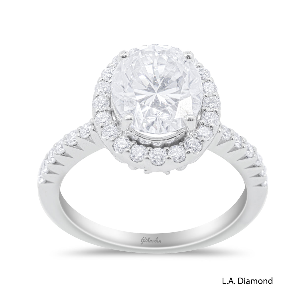 14k White Gold Halo-Style Engagement Diamond Ring