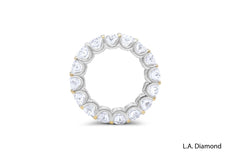14K White Gold Diamond Oval Cut Eternity Wedding Ring 8.54c