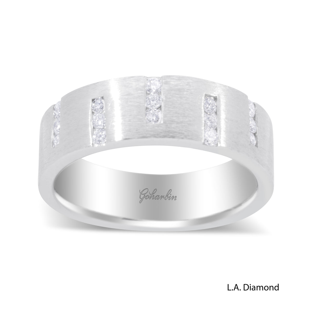 14k White Gold Diamond Round Cut Wedding Band