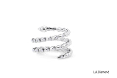 18k White Gold Wrap around Snake ring with Diamonds