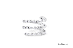 18k White Gold Wrap around Snake ring with Diamonds