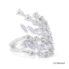 2ct Multi-Cut Diamond Cluster Statement Ring in 18k White Gold