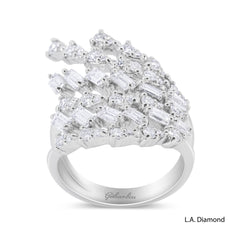 2ct Multi-Cut Diamond Cluster Statement Ring in 18k White Gold