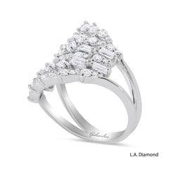 2ct Multi-Cut Diamond Cluster Statement Ring in 18k White Gold