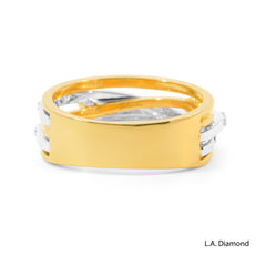 14k Two-Tone Intertwining Ring with Natural Diamonds