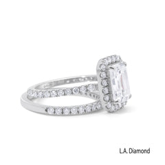 3.80ct Emerald Cut Halo-Style Engagement Ring