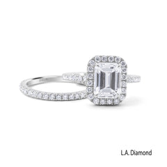 3.80ct Emerald Cut Halo-Style Engagement Ring