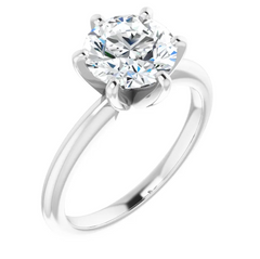 2 Ct Natural Diamond 14K Gold Solitaire Engagement Ring