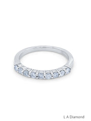 14K White Gold Diamond Round Cut Wedding Ring .45c