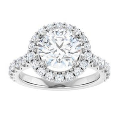 14K Solid Gold Round 1.5 CTW Natural Diamond Engagement Ring