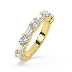 18K Gold Diamond Round Cut Wedding Ring 1.43c